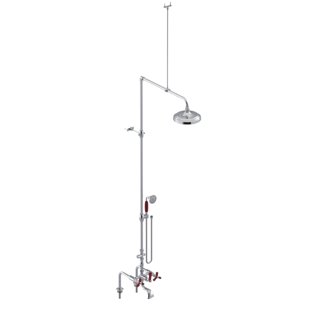 Rubinet Deck Mount Tub & Shower with Hand Held Shower Chrome