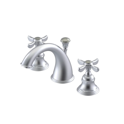 Rubinet Widespread Lav. Set. (less drain) Satin Chrome