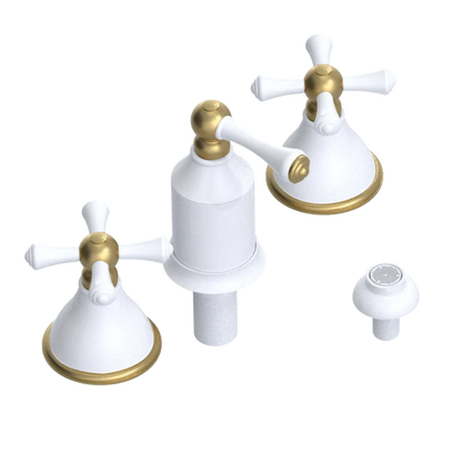 Rubinet Bidet Fitting with Spray, Diverter, and Vacum Breaker (Less Drain) White