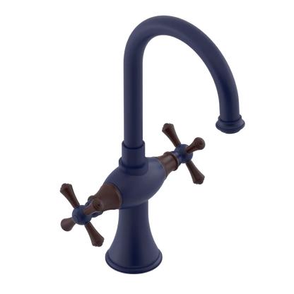 Rubinet Single Hole Dual Handle Lav. Set. (less drain) Midnight Blue
