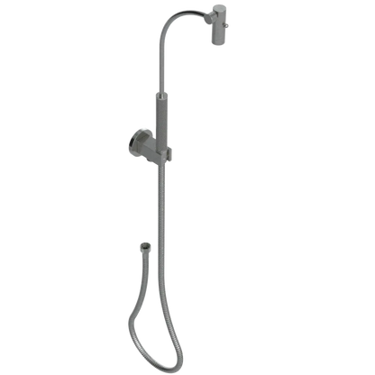 Rubinet Hand Held Shower Bidet with Extended Reach & Dual Function Spray Including Wall Bracket with Supply & Hose (Round) Satin Nickel