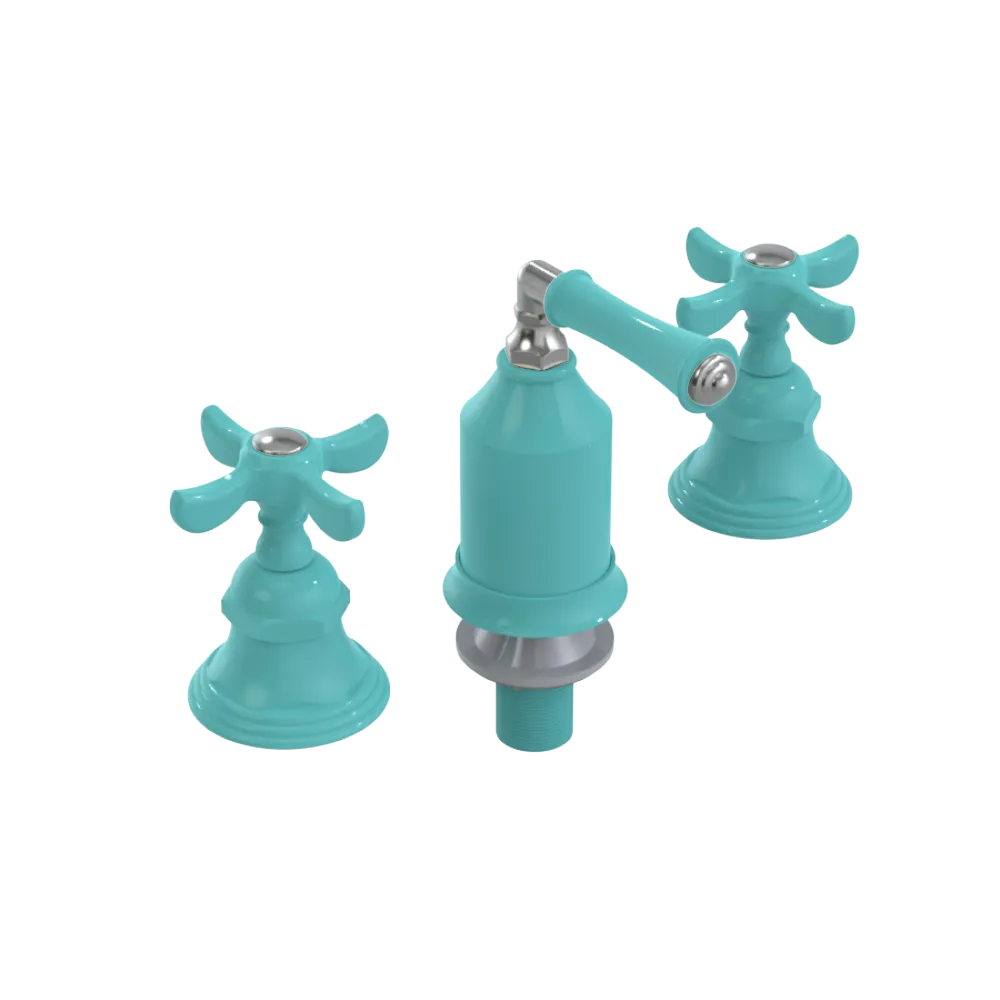 Rubinet Bidet Fitting with Spray, Diverter, and Vacum Breaker (Less Drain) Aqua