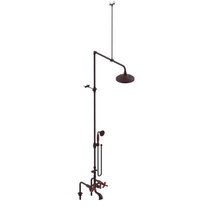 Rubinet Deck Mount Tub & Shower with Hand Held Shower Bordeaux