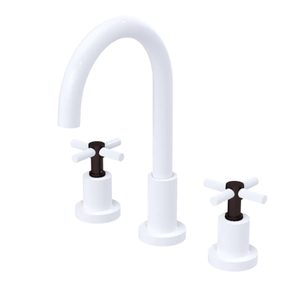 Rubinet Widespread Kitchen Set with LaSalle Spout White