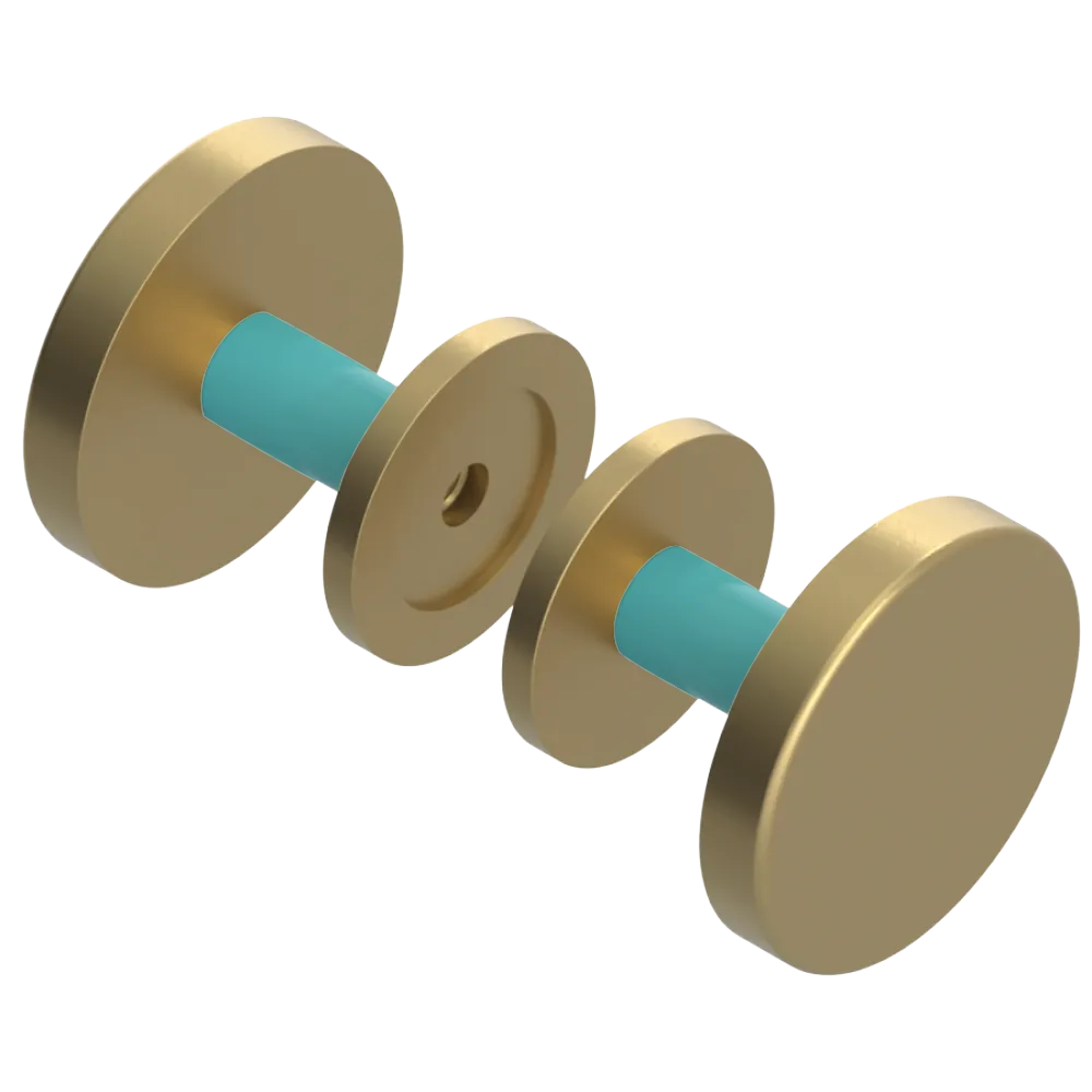Rubinet Shower Door Knob (set) Satin Brass