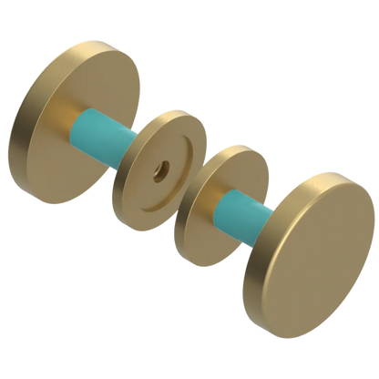 Rubinet Shower Door Knob (set) Satin Brass