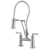 Rook Articulating Bridge Faucet with Finished Hose - Polished Chrome