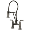 Rook Articulating Bridge Faucet with Finished Hose - Brilliance® Luxe Steel®