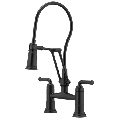Rook Articulating Bridge Faucet - Matte Black