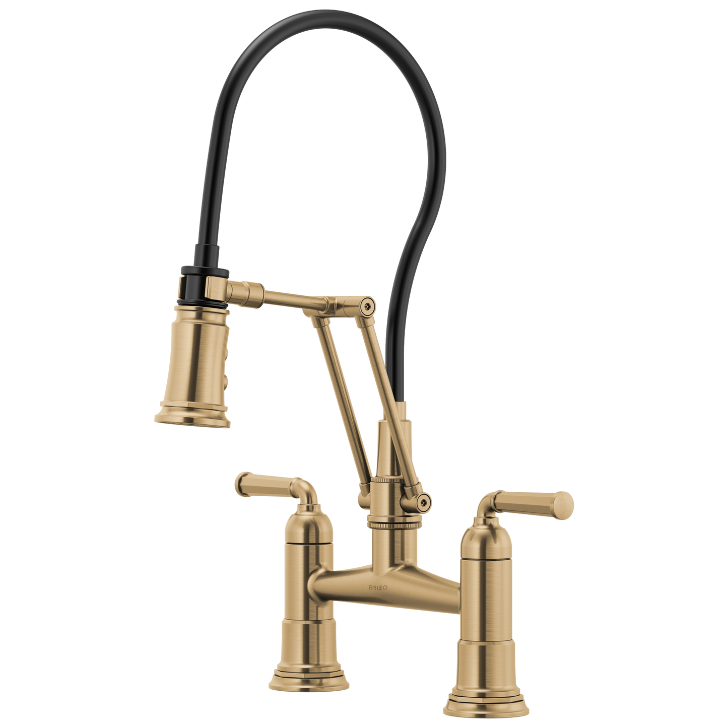 Rook Articulating Bridge Faucet - Brilliance® Luxe Gold®
