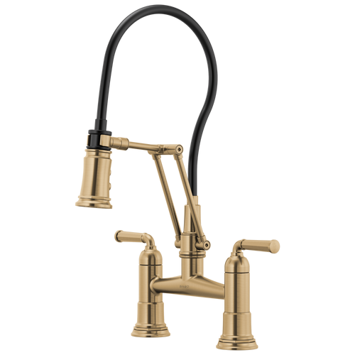 Rook Articulating Bridge Faucet - Brilliance® Luxe Gold®