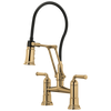 Rook Articulating Bridge Faucet - Brilliance® Polished Gold