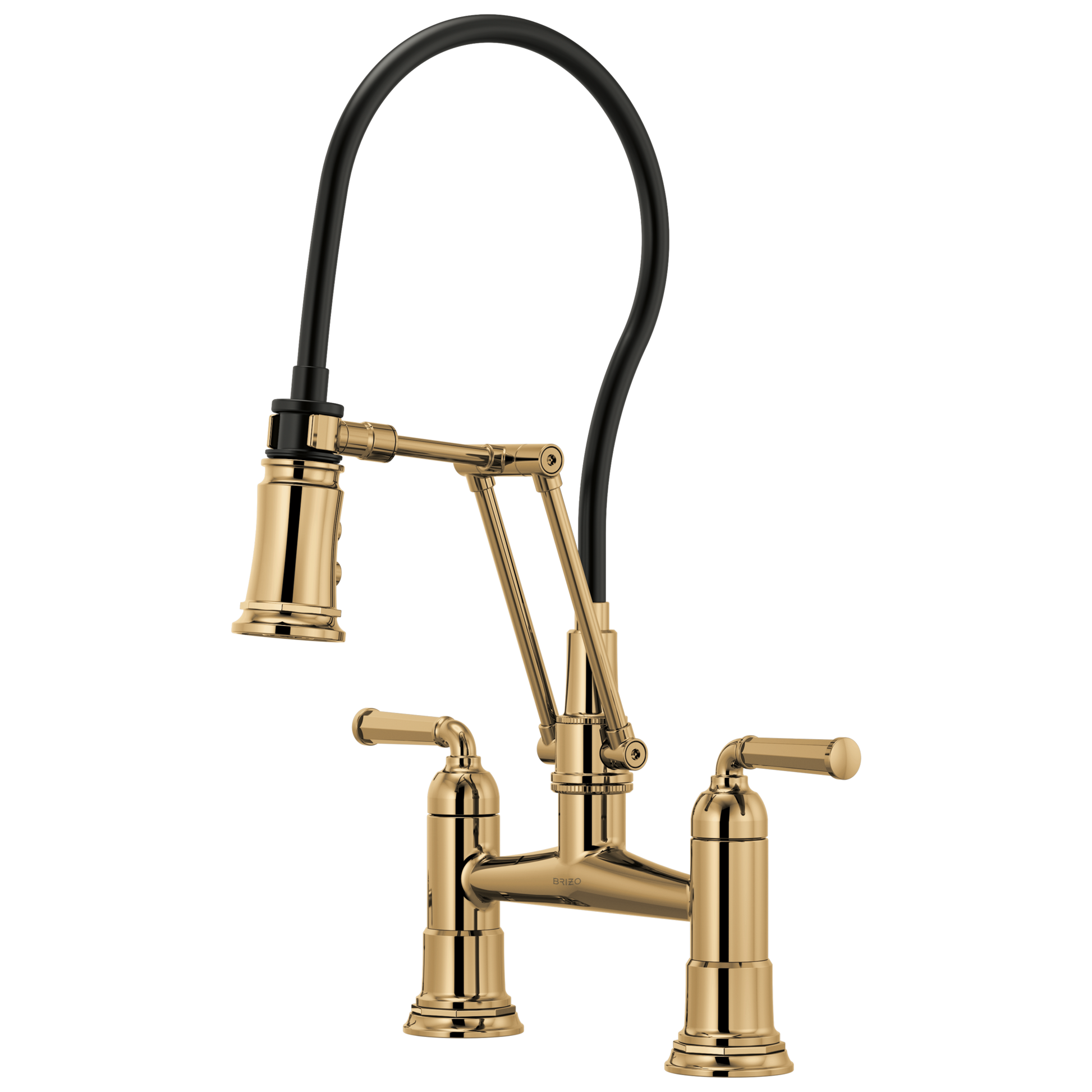 Rook Articulating Bridge Faucet - Brilliance® Polished Gold