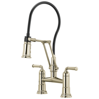 Rook Articulating Bridge Faucet - Brilliance® Polished Nickel