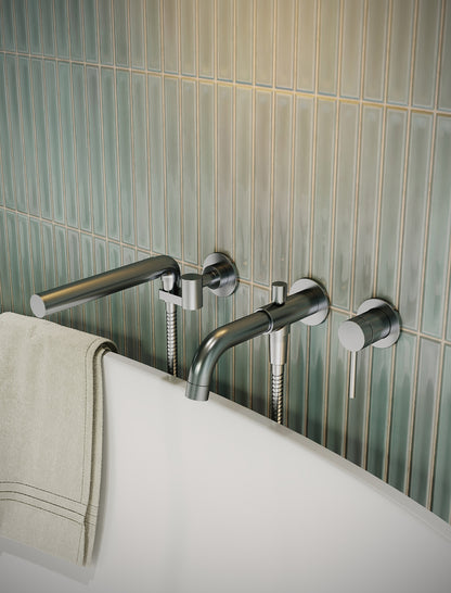 Aqua Brass Umix 3-piece Wallmount Tub Filler