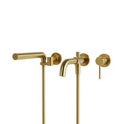 Aqua Brass Umix 3-piece Wallmount Tub Filler