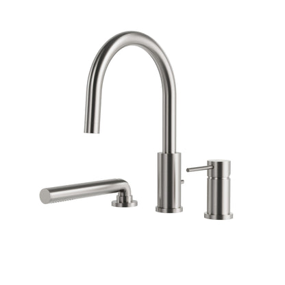 Aqua Brass Umix 3-piece Deckmount Tub Filler