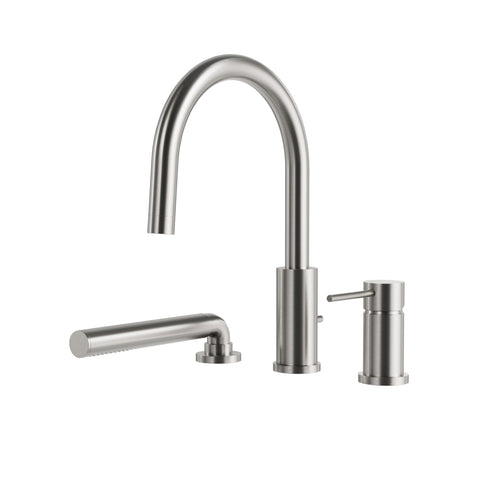 Aqua Brass Umix 3-piece Deckmount Tub Filler
