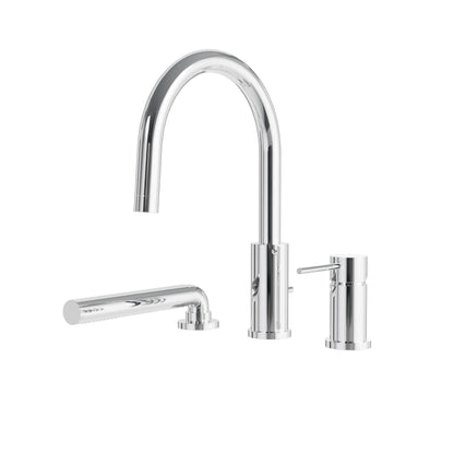Aqua Brass Umix 3-piece Deckmount Tub Filler