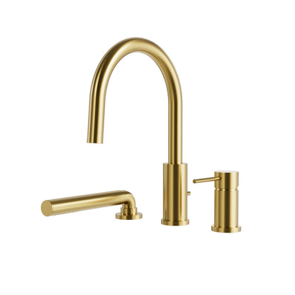 Aqua Brass Umix 3-piece Deckmount Tub Filler