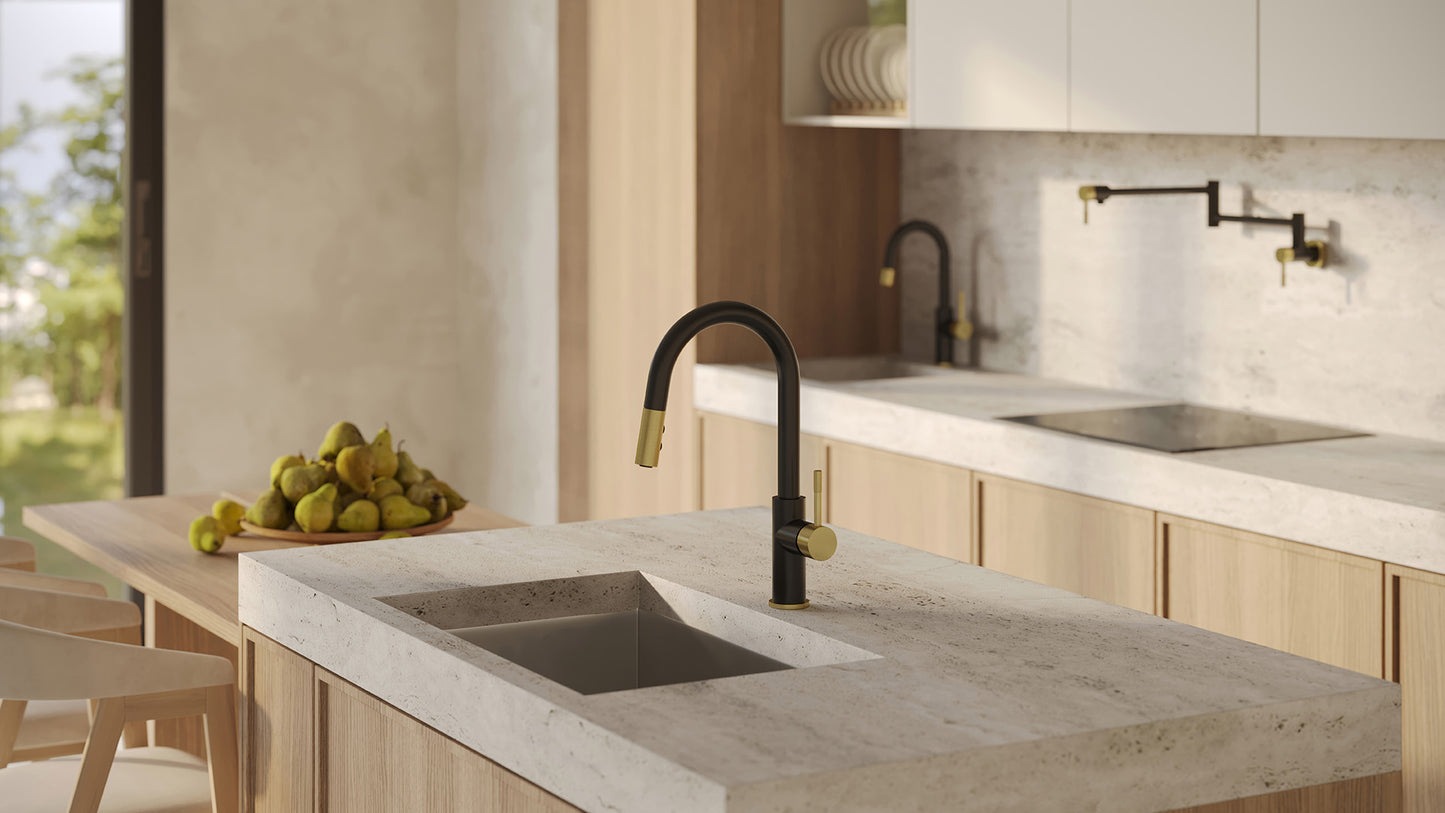 Aqua Brass Umix Pull-down Kitchen Faucet