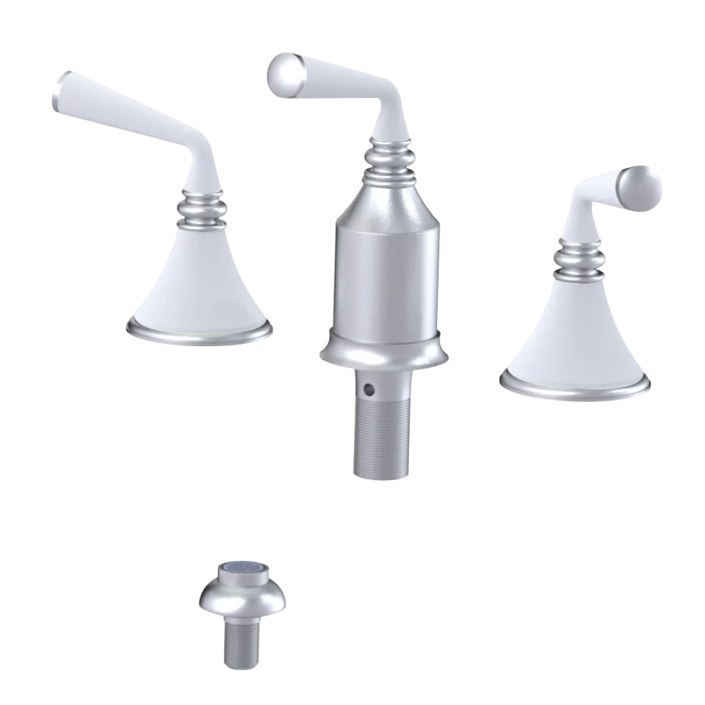 Rubinet Bidet Fitting with Spray, Diverter, and Vacum Breaker (Less Drain) Satin Chrome