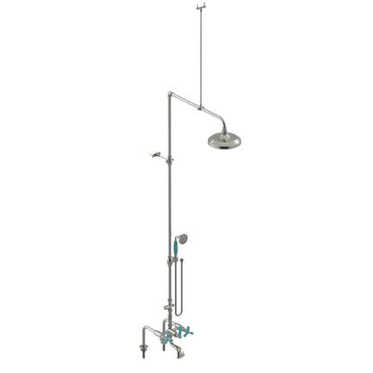 Rubinet Deck Mount Tub & Shower with Hand Held Shower Satin Nickel