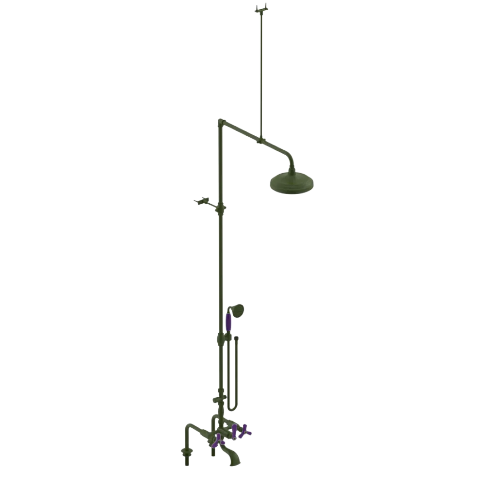 Rubinet Deck Mount Tub & Shower with Hand Held Shower Green Envy