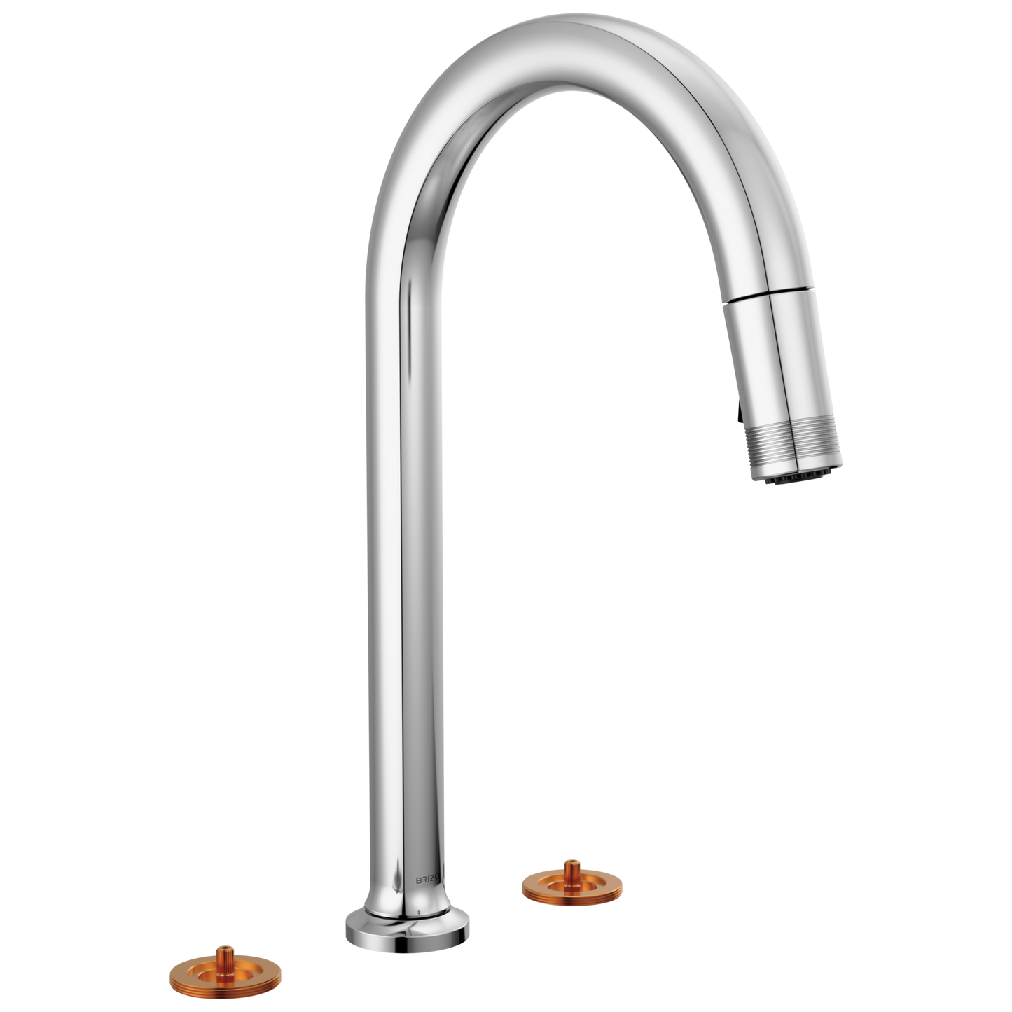 Kintsu Widespread Pull-Down Faucet with Arc Spout - Less Handles - Lumicoat® Polished Chrome