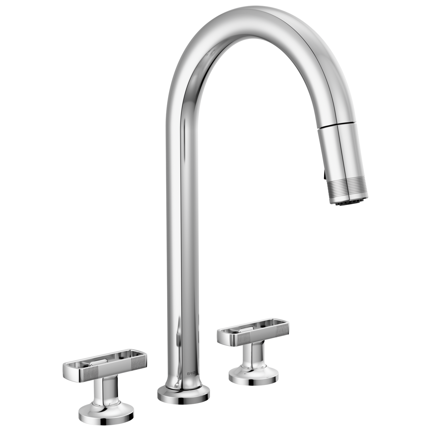 Brizo Kintsu Widespread Pull-Down Faucet with Arc Spout - Less Handles - Complete Kit - Lumicoat® Polished Chrome