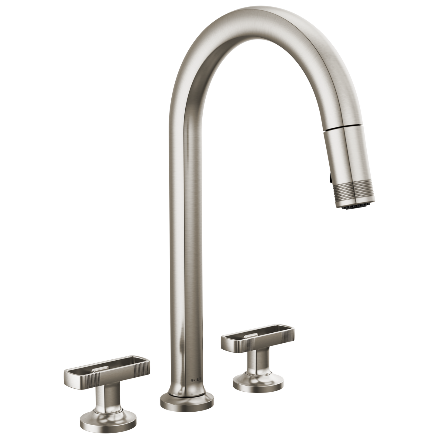 Brizo Kintsu Widespread Pull-Down Faucet with Arc Spout - Less Handles - Complete Kit - Lumicoat® Stainless