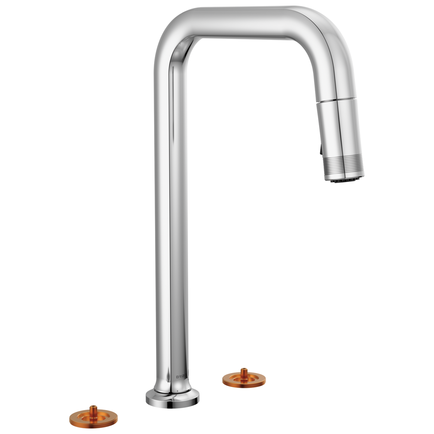 Kintsu Widespread Pull-Down Faucet with Square Spout - Less Handles - Lumicoat® Polished Chrome