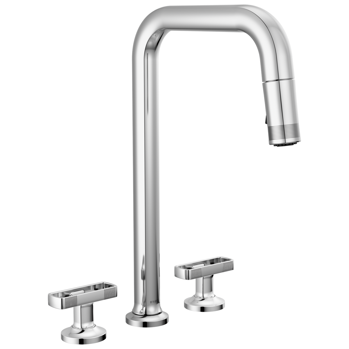 Brizo Kintsu Widespread Pull-Down Faucet with Square Spout - Less Handles - Complete Kit - Lumicoat® Polished Chrome