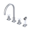 Rubinet Widespread Kitchen Set with Hand Spray Satin Chrome