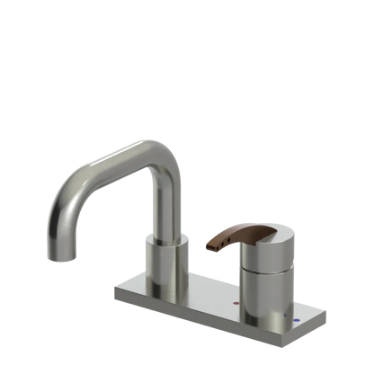 Rubinet 4" Centre Single Control Lav. Set. with Genesis spout (less drain) Satin Nickel