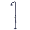 Rubinet Pressure Balance Outdoor Shower with Hand Held Shower & 10" Shower Head - 304 Stainless Steel Midnight Blue