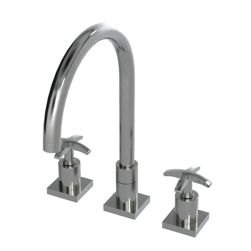 Rubinet Widespread Kitchen Set Satin Nickel