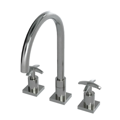 Rubinet Widespread Kitchen Set Satin Nickel