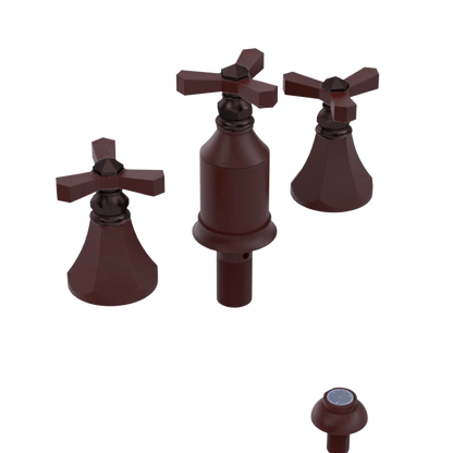 Rubinet Bidet Fitting with Spray, Diverter, and Vacum Breaker (Less Drain) Bordeaux