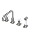 Rubinet Widespread Kitchen Set with Genesis Spout with Hand Spray Satin Nickel