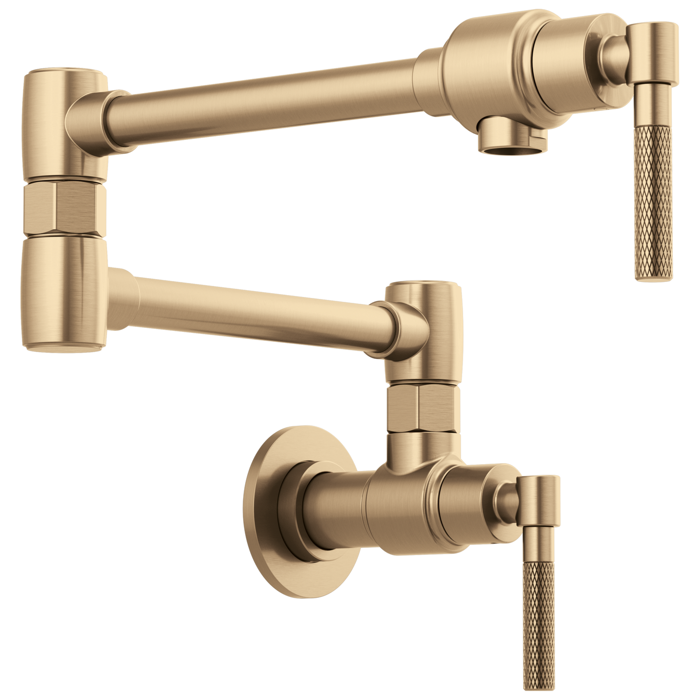 Litze Wall Mount Pot Filler with Knurled Handle Kit - Brilliance® Luxe Gold®