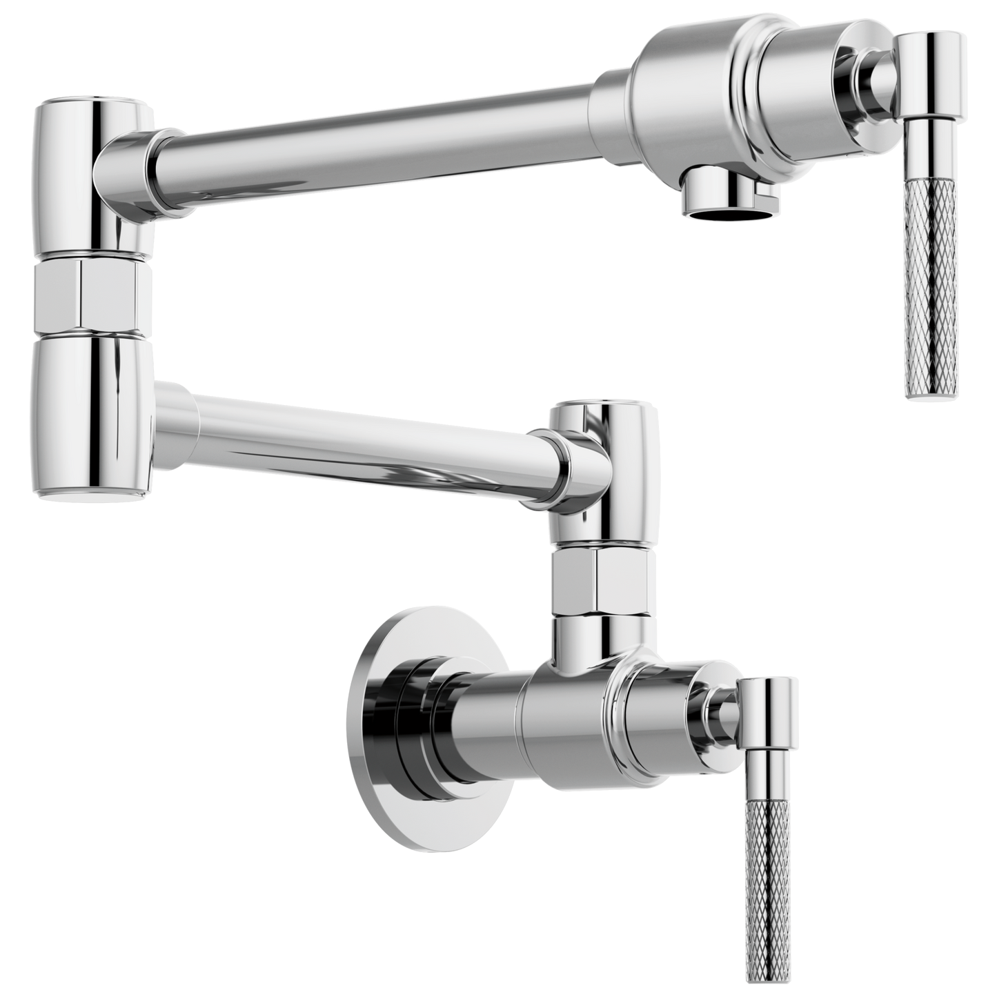 Litze Wall Mount Pot Filler with Knurled Handle Kit - Polished Chrome