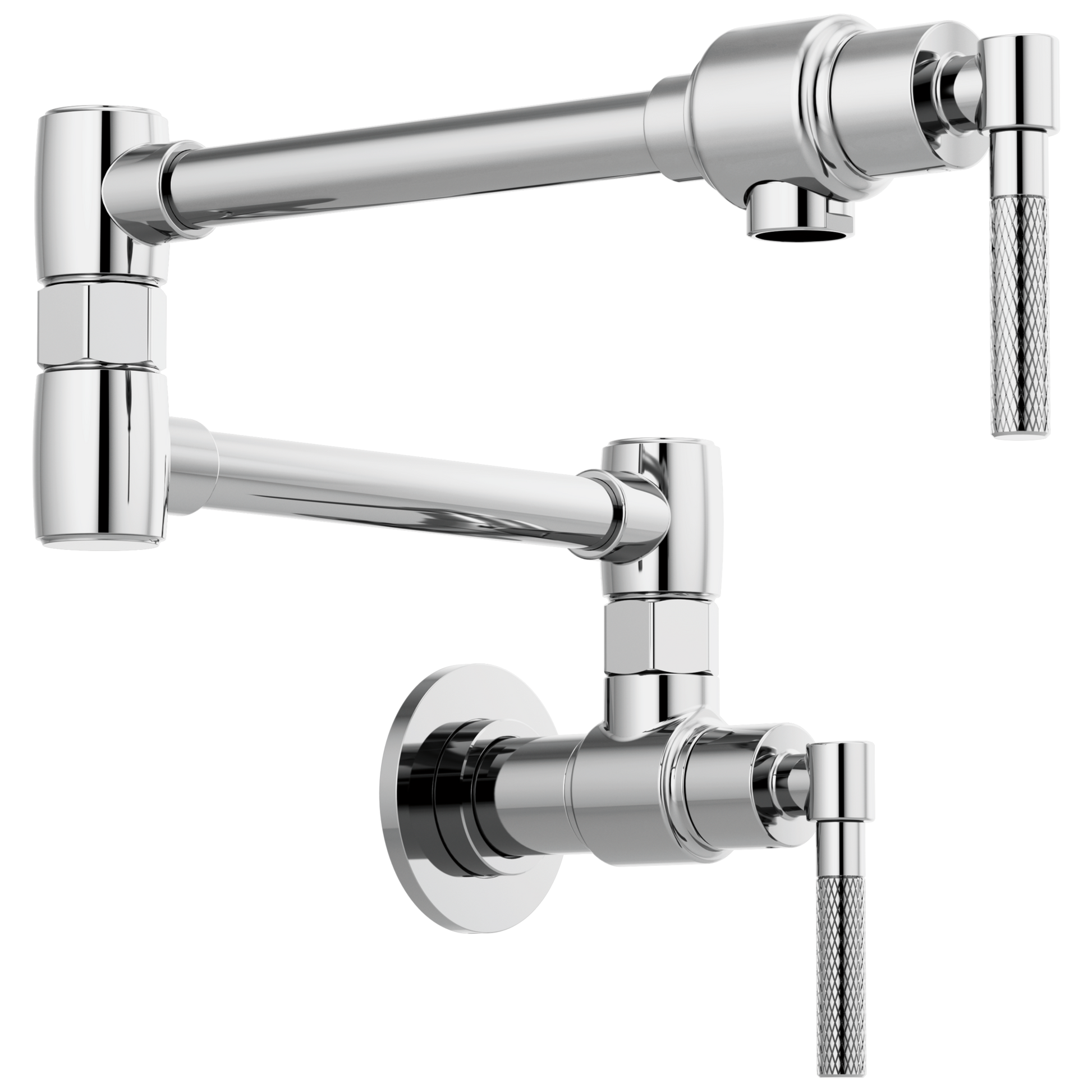 Litze Wall Mount Pot Filler with Knurled Handle Kit - Polished Chrome