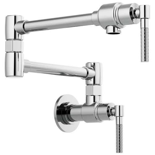 Litze Wall Mount Pot Filler with Knurled Handle Kit - Polished Chrome