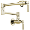 Litze Wall Mount Pot Filler with Knurled Handle Kit - Brilliance® Polished Nickel
