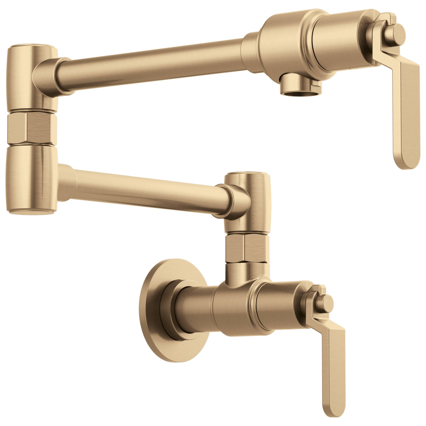 Litze Wall Mount Pot Filler with Industrial Handle Kit - Brilliance® Luxe Gold®