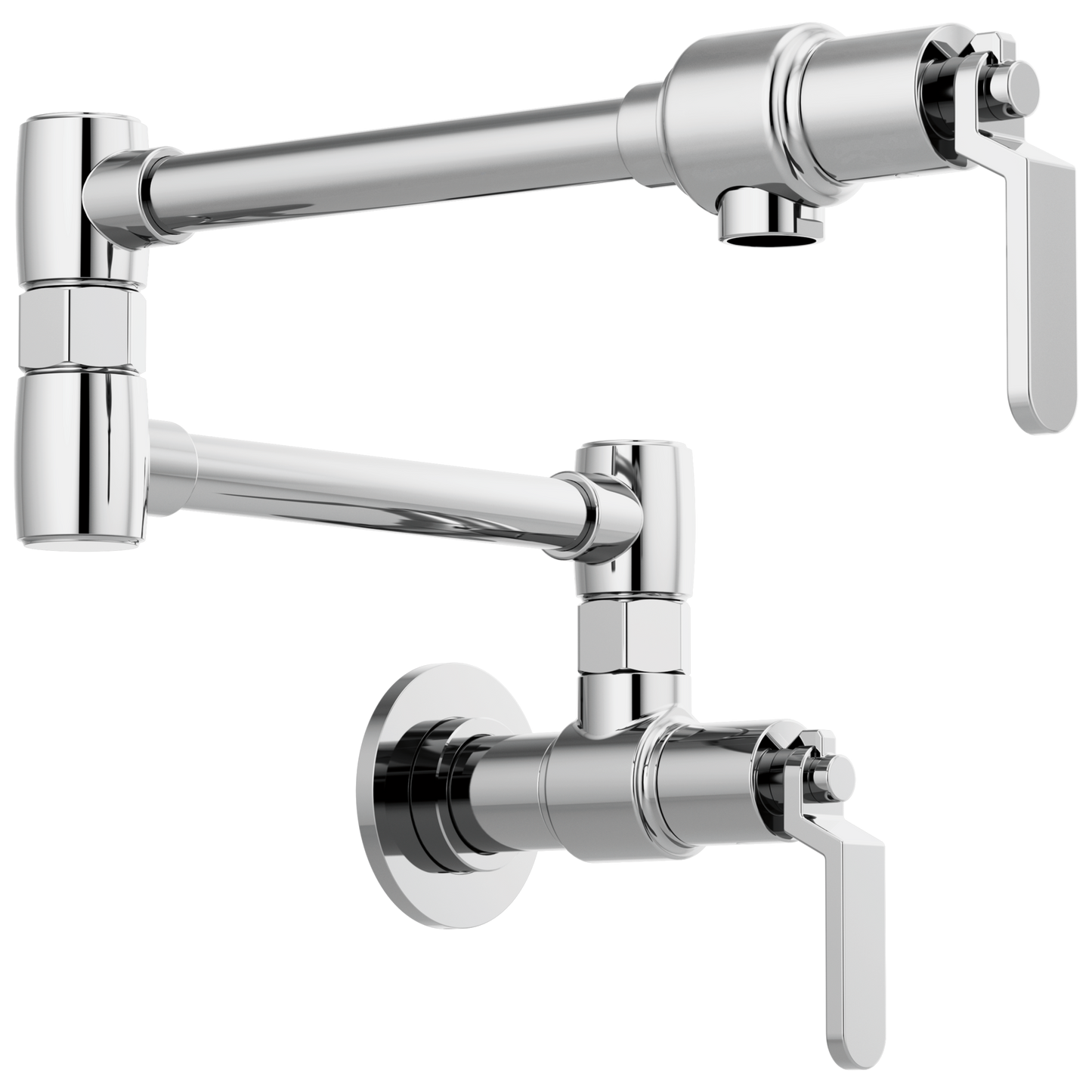 Litze Wall Mount Pot Filler with Industrial Handle Kit - Polished Chrome