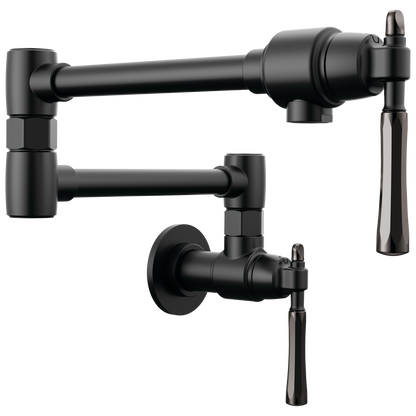 Tulham Wall Mount Pot Filler - Matte Black / Brilliance® Black Onyx
