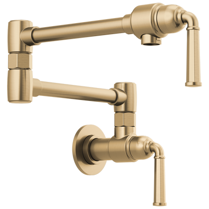 Rook Wall Mount Pot Filler - Brilliance® Luxe Gold®