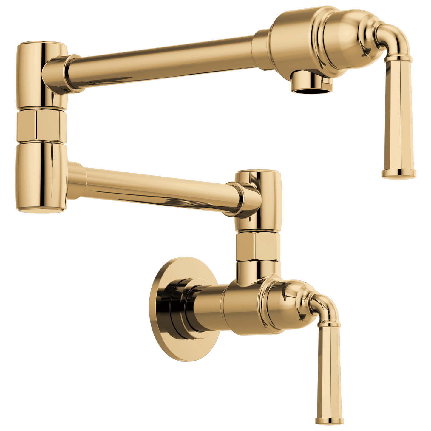 Rook Wall Mount Pot Filler - Brilliance® Polished Gold